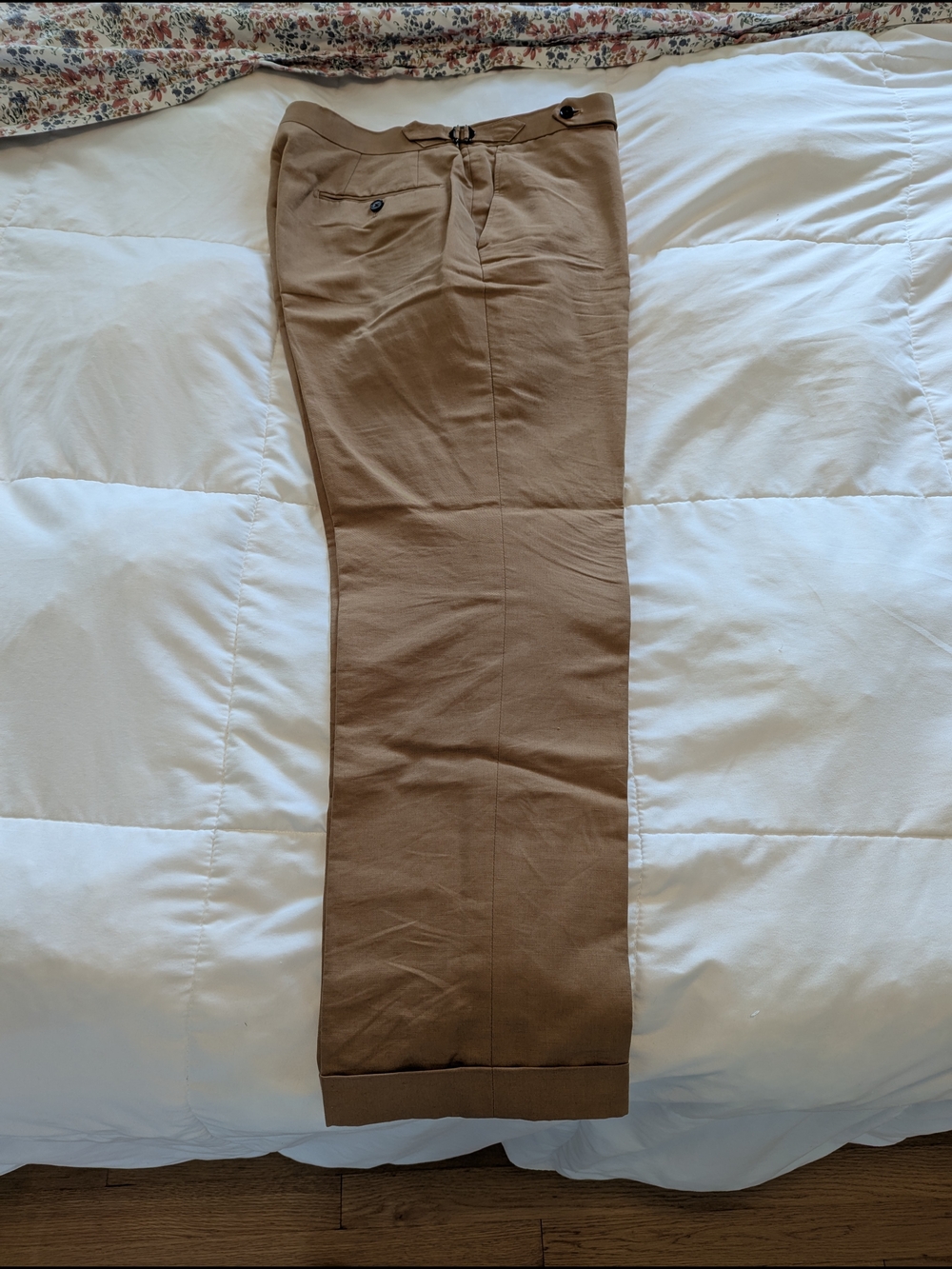 Men's Spier And Mackay Linen/Cotton Brown Dress Pants - Classic Straight Fit